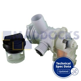 Compatible for Hotpoint AQ, HULT, IWB, IWC, IWD, IWE, WMA, WML, WME, WMF, WMS, WMY, XWS; Indesit IWB, IWC, IWE, IWS, WIXXE, XWE Series Washing Machine Drain Pump Base & Filter Housing Assembly (220V-240V, 50Hz)
