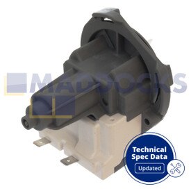 Genuine Original Vestel B30-6A Type Twist & Screw Fixing, 2 Separate, Bottom Positioned Rear Facing Terminals Dishwasher Multi-Model Fitting Drain Pump Base