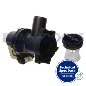 Genuine Original Whirlpool Bauknecht Sport, Luna, Hollywood, Indiana, AWO, MFW, WAK, LOE, FL, Series Drain Pump Base & Filter Housing Assembly