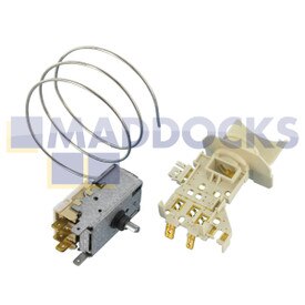 Genuine Original Whirlpool ART; Bauknecht KDI; Ignis ARL; Tecnik TKR6610, TKR6620 Series Fridge Freezer Thermostat Including Lamp Modification Fitting