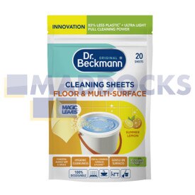 Genuine Original Dr Beckmann Floor and Multi-Surface Cleaning Sheets (Summer Lemon, Pack of 20)