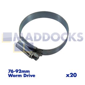 No Longer Available. Discontinued [Universal â€˜Size 4Xâ€™ 76-92mm Worm Drive Hose Clip Clamp (Pack of 20)]