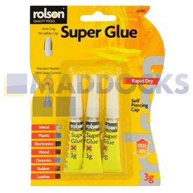 No Longer Available. Discontinued [Genuine Original Rolson Tools Super Glue (5g, Pack of 3)]