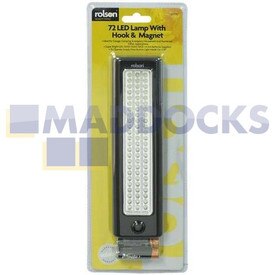 Genuine Original Rolson Tools 72 LED Inspection Lamp with Hook & Magnet
