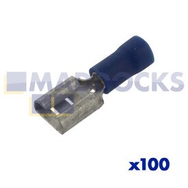 Universal Blue Female Push-On Terminal (6.3mm, Pack of 100)