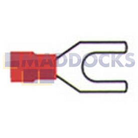 Universal Red Spade Fork Terminal (6mm, Pack of 100)