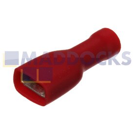 Universal Red Insulated Female Push-On Terminal (6.3mm, Pack of 100)
