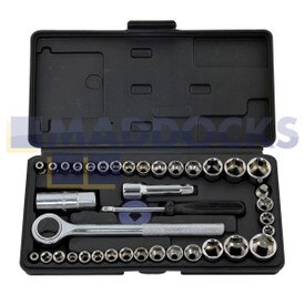 Genuine Original Rolson Tools 1/4" & 3/8" Drive Socket Set Kit Case (40 Piece)