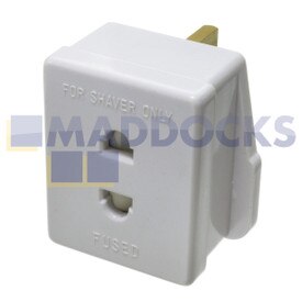 Universal 2-Pin Shaver Plug Adapter to 3-Pin UK Plug