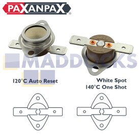 Compatible for Ariston, Creda, Hotpoint, Indesit, Proline Multi-Model Fitting 'White Spot' Type TOC Thermostat Thermal Cut-Out Kit (120°C & 140°C)