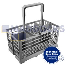 Universal Bosch, Hotpoint, Neff, Siemens, Smeg Universal Grey Dishwasher Cutlery Basket (240mm x 135mm x 125mm)