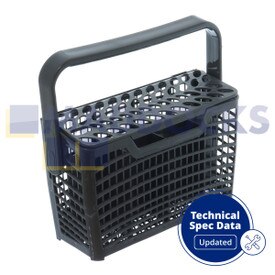 Genuine Original Electrolux Produced AEG, Electrolux, Elektro Helios, Privileg, Rex, Zanussi Multi-Model Fitting Complete Grey Plastic Cutlery Basket