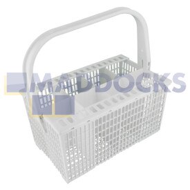 Genuine Original Electrolux Universal White Plastic 8-Compartment Cutlery Basket with Handle (237mm x 137mm x 122mm)