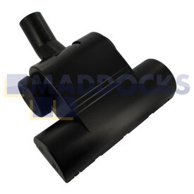 Universal Black Plastic Mini Turbo Brush with Rear Wheels & Adjustable Elbow (200mm x 32mm)