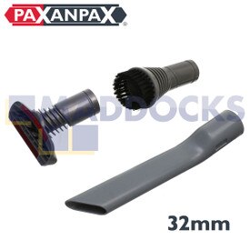 Compatible for Dyson DC14 Steel Stair Tool, Round Dusting Brush & Crevice Tool Accessory Kit (32mm)