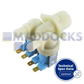 Compatible for Beko CI155, WM5, WMA5, WMC6, WME7, WME8M WMXD Series Double Water Solenoid Inlet Valve