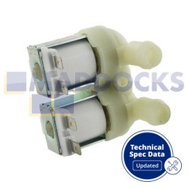 Universal Solenoid Valve (2-Way 180°, Internal Diameter Output: 7mm, Capacity: 5.5l/min, Connectors: Tabs, V220/240V, 50/60Hz)