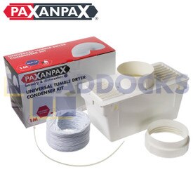 Universal Indoor Condensing Square Type Tumble Dryer Vent Kit with Clip & Box (1m)