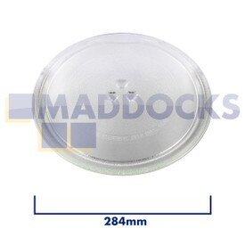 Universal Microwave Turntable Glass Plate with 3 Fixers (284mm)