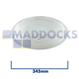 Universal Microwave Turntable Glass Plate with 6 Fixers (345mm)