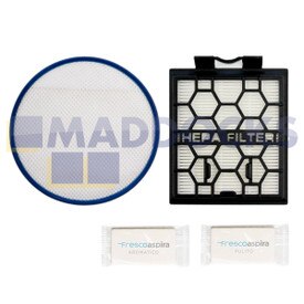 Genuine Original Polti Unico MCV85 Filter Kit and Frescoaspira Deoderant Mats (Pack of 2)